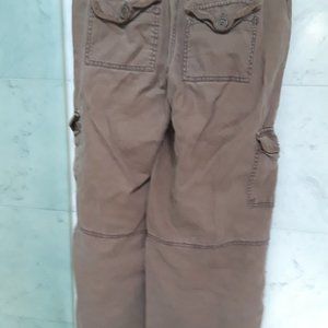Full leg/baggy pants w/cargo pockets size 6 linen/cotton blend